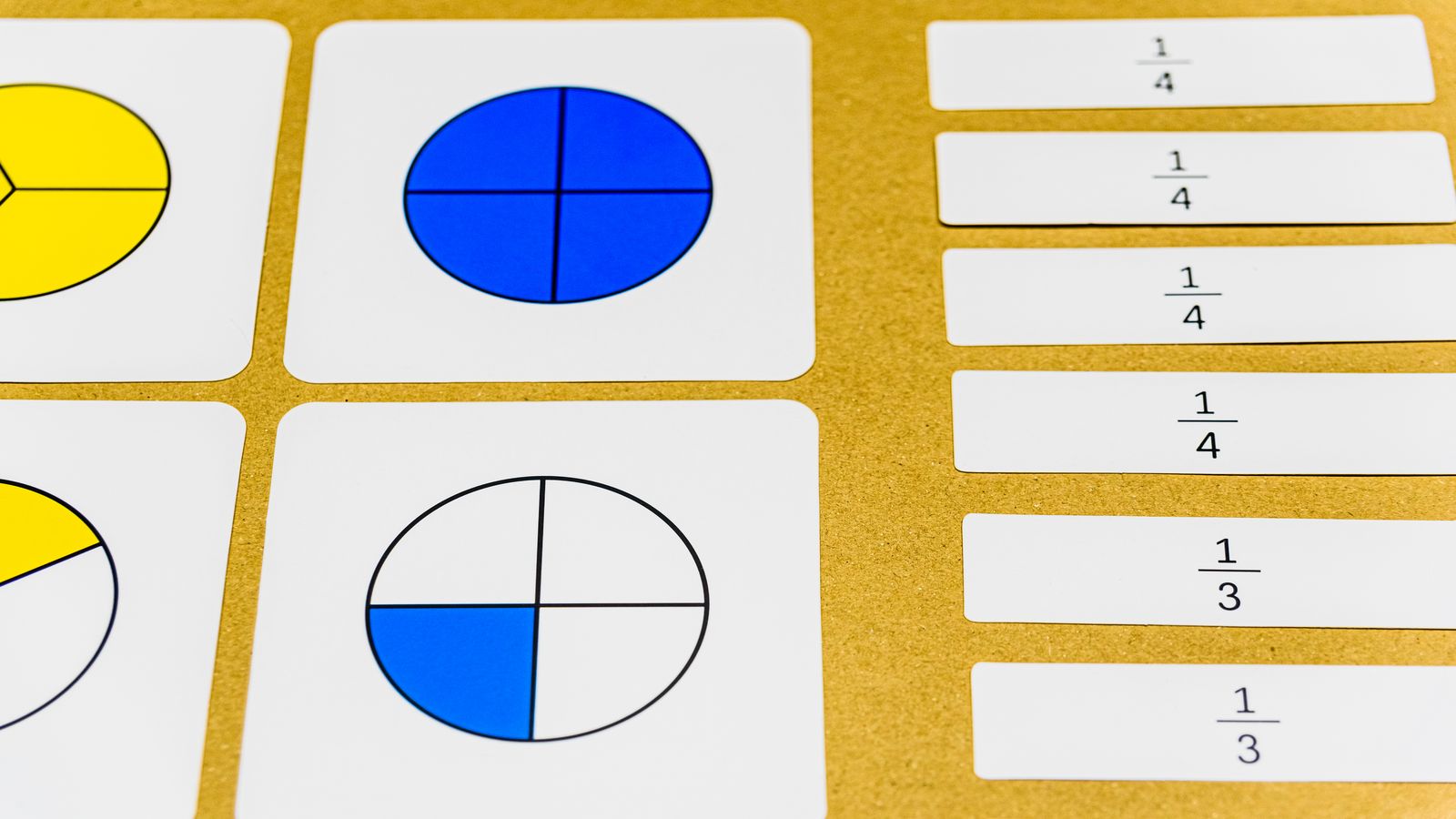 Fraction addition with unlike denominators shown step by step on paper
